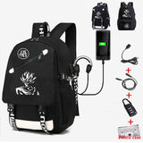 Luminous USB Charging Goku Backpack for Teenagers