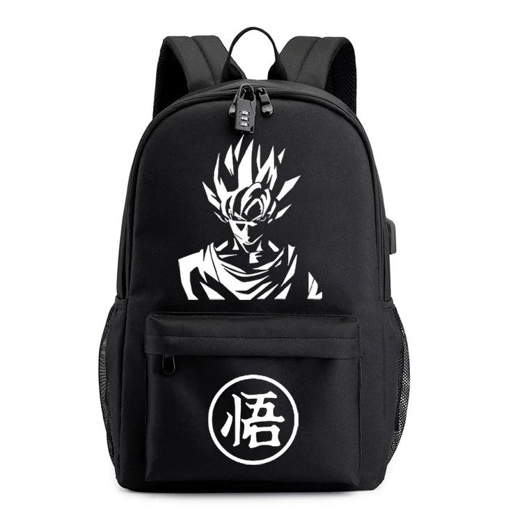 Luminous USB Charging Goku Backpack for Teenagers