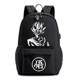 Luminous USB Charging Goku Backpack for Teenagers