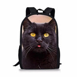 Kids School Bags Cats Pattern 3D Large Capacity Primary Student Bookbags