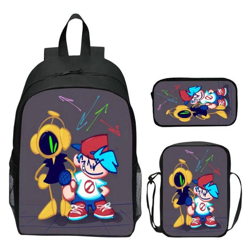Friday Night Funkin Backpack 3 Pcs/set with Pencil Case Crossbody Bags