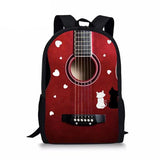 Rock Guitar Instruments Printed School Bags for Teens Boys Girls Backpack