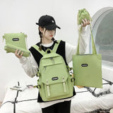Canvas Travel Bookbags Teen Student Shoulder Bag Casual Backpacks