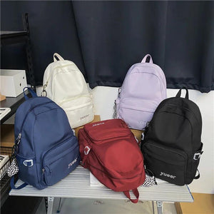 Large Capacity Women's Backpack for Girls Travel Outdoor Solid Color Bag