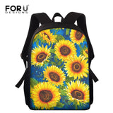 Sunflower Print School Bag for Little Girls 15inch