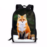 Fox Print Kids Backpack Schoolbag for Boys and Girls