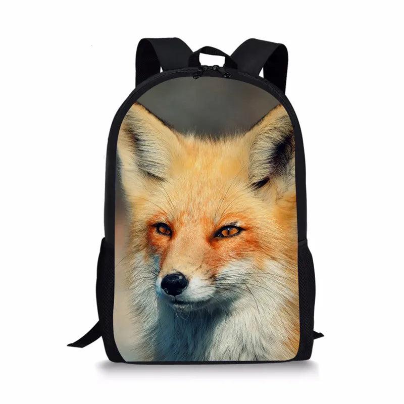 Fox Print Kids Backpack Schoolbag for Boys and Girls