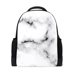 Girls School Backpack Marble Print Waterproof Book Bag