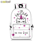 Colorful Unicorn Students Backpack Cartoon Panda Children School Bags Backpack