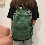 Vintage Distressed Canvas Backpack Large Capacity School Bags
