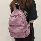 Vintage Distressed Canvas Backpack Large Capacity School Bags