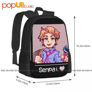 Fnf Senpai Backpack Large Capacity Gym Foldable Eco Friendly Multi-function