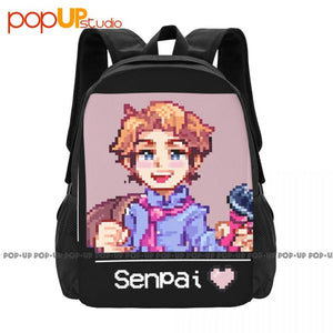 Fnf Senpai Backpack Large Capacity Gym Foldable Eco Friendly Multi-function