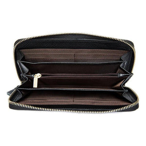 Men's Leather Wallet Weave Purse Long Clutch Hand Bag