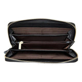 Men's Leather Wallet Weave Purse Long Clutch Hand Bag