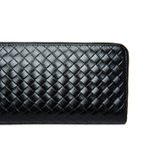 Men's Leather Wallet Weave Purse Long Clutch Hand Bag