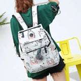 Kids Cartoon Pattern Canvas School Bag for Girls