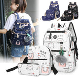 Kids Cartoon Pattern Canvas School Bag for Girls