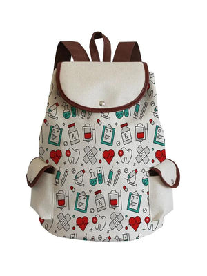 Dentist ECG Drawstring Backpack Large Capacity Book Bag