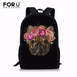 Embroidered Animal Print Travel Backpack for Women Girls Kids