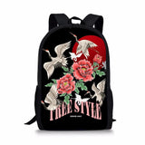 Embroidered Animal Print Travel Backpack for Women Girls Kids