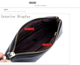 Unisex Leather Wallet Clutch High Capacity Zipper Bag