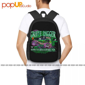 Grave Digger Monster Truck Jam Backpack Large Capacity Gym Tote Bag