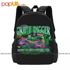 Grave Digger Monster Truck Jam Backpack Large Capacity Gym Tote Bag