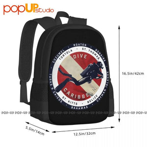 Caribbean Scuba Dive Backpack Gym Training Storage Bag