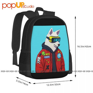 Hipster Shiba Inu Backpack Large Capacity Travel Art Print Shopping Bag
