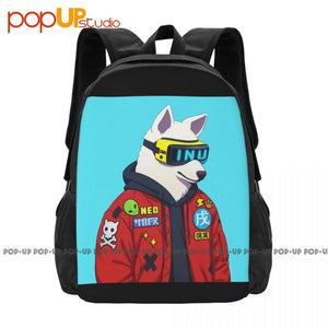 Hipster Shiba Inu Backpack Large Capacity Travel Art Print Shopping Bag