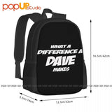 Funny Dave Makes Slogan Joke Backpack - Large Travel Bag