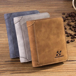Men's Foldable Small Leather Wallet Billfold Hipster Cowhide