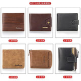 Men Short Wallet Retro Matte Two Fold Vertical Wallet