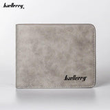Men Short Wallet Retro Matte Two Fold Vertical Wallet