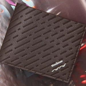 Men's Short Wallet Slim Business Wallet Hollow Stripe Pattern
