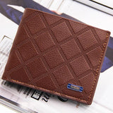 Men's Short Wallet Slim Business Wallet Hollow Stripe Pattern
