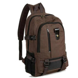 Men's Retro Travel Rucksack Zipper Closure Camping Bag