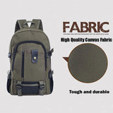 Men's Retro Travel Rucksack Zipper Closure Camping Bag