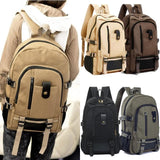 Men's Retro Travel Rucksack Zipper Closure Camping Bag