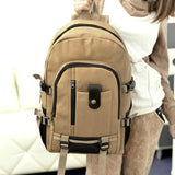 Men's Retro Travel Rucksack Zipper Closure Camping Bag