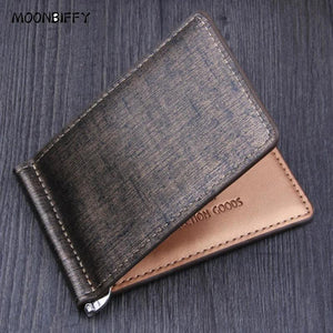 Men's Short PU Leather Wallet Dollar Clip Multifunctional Wallet
