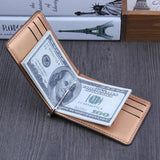 Men's Short PU Leather Wallet Dollar Clip Multifunctional Wallet