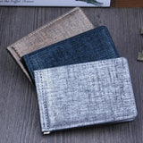 Men's Short PU Leather Wallet Dollar Clip Multifunctional Wallet