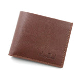 Men's Lychee Leather Short Wallet Smooth Soft Horizontal Business Wallet