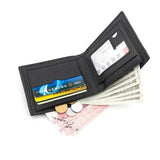 Men's Lychee Leather Short Wallet Smooth Soft Horizontal Business Wallet