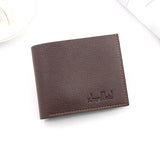 Men's Lychee Leather Short Wallet Smooth Soft Horizontal Business Wallet