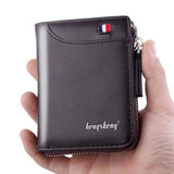 Men's Short Casual Wallet with Zipper Coins Bag