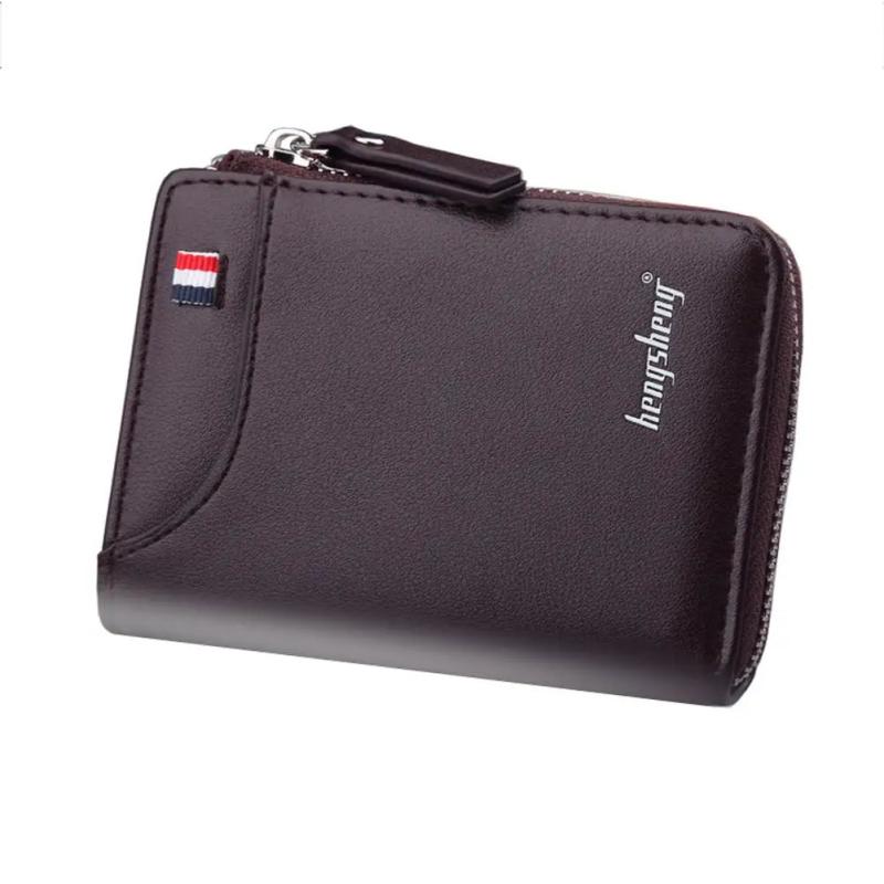 Men's Short Casual Wallet with Zipper Coins Bag