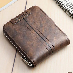 Men's Short Wallet Large-capacity Zipper Multi-card Business Wallet
